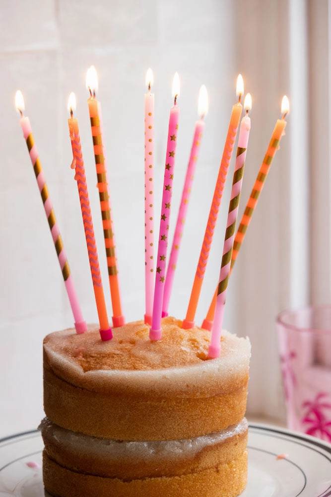 Assorted Pink Cake Candles - Pack Of 10