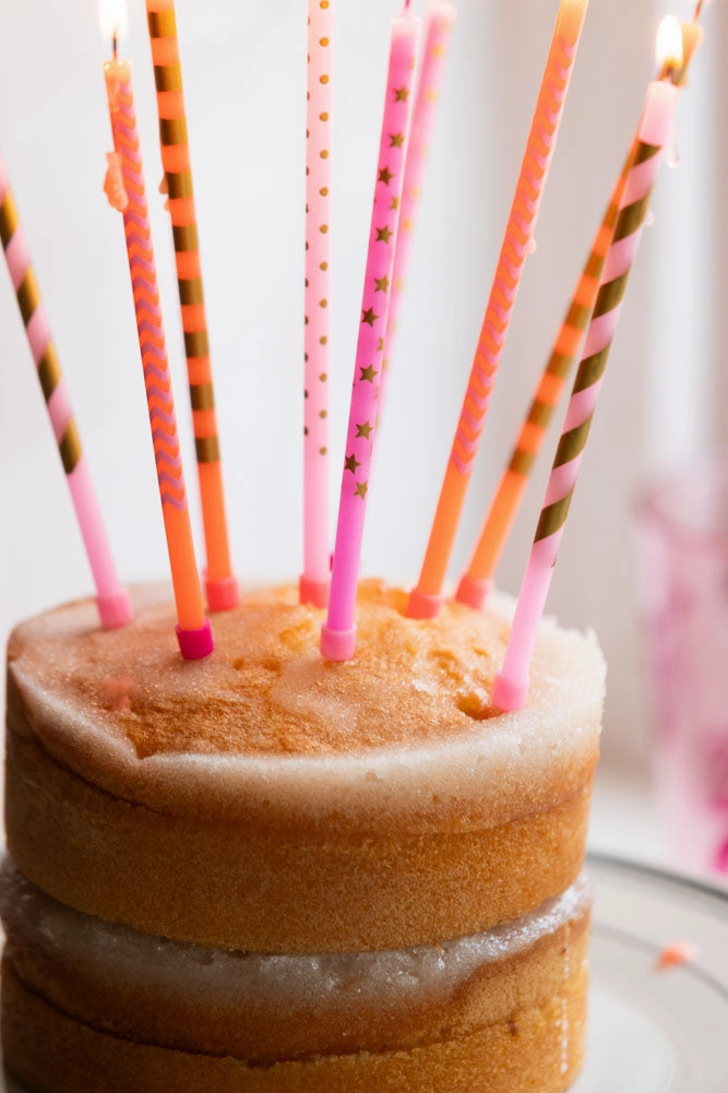 Assorted Pink Cake Candles - Pack Of 10