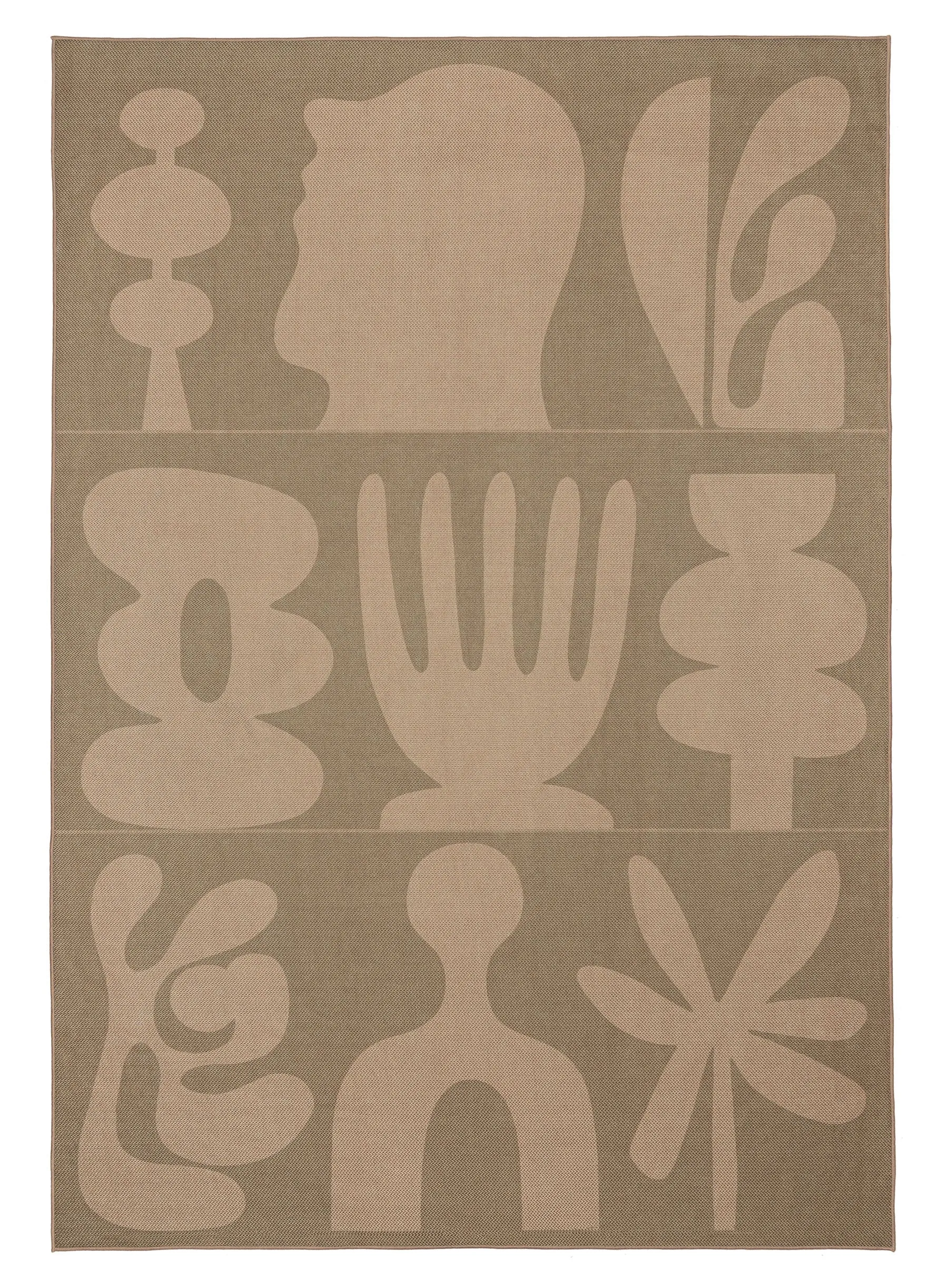 Aswati Brown Graphic Indoor Outdoor Washable Rug *NO RETURNS UNLESS FAULTYmodern color block patchwork rug