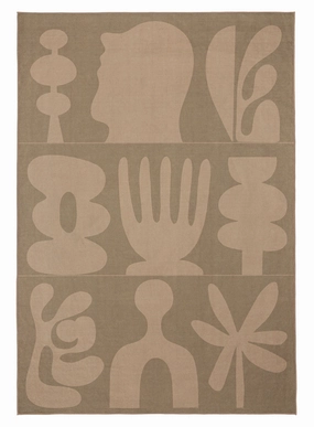 Aswati Brown Graphic Indoor Outdoor Washable Rug *NO RETURNS UNLESS FAULTYmodern color block patchwork rug