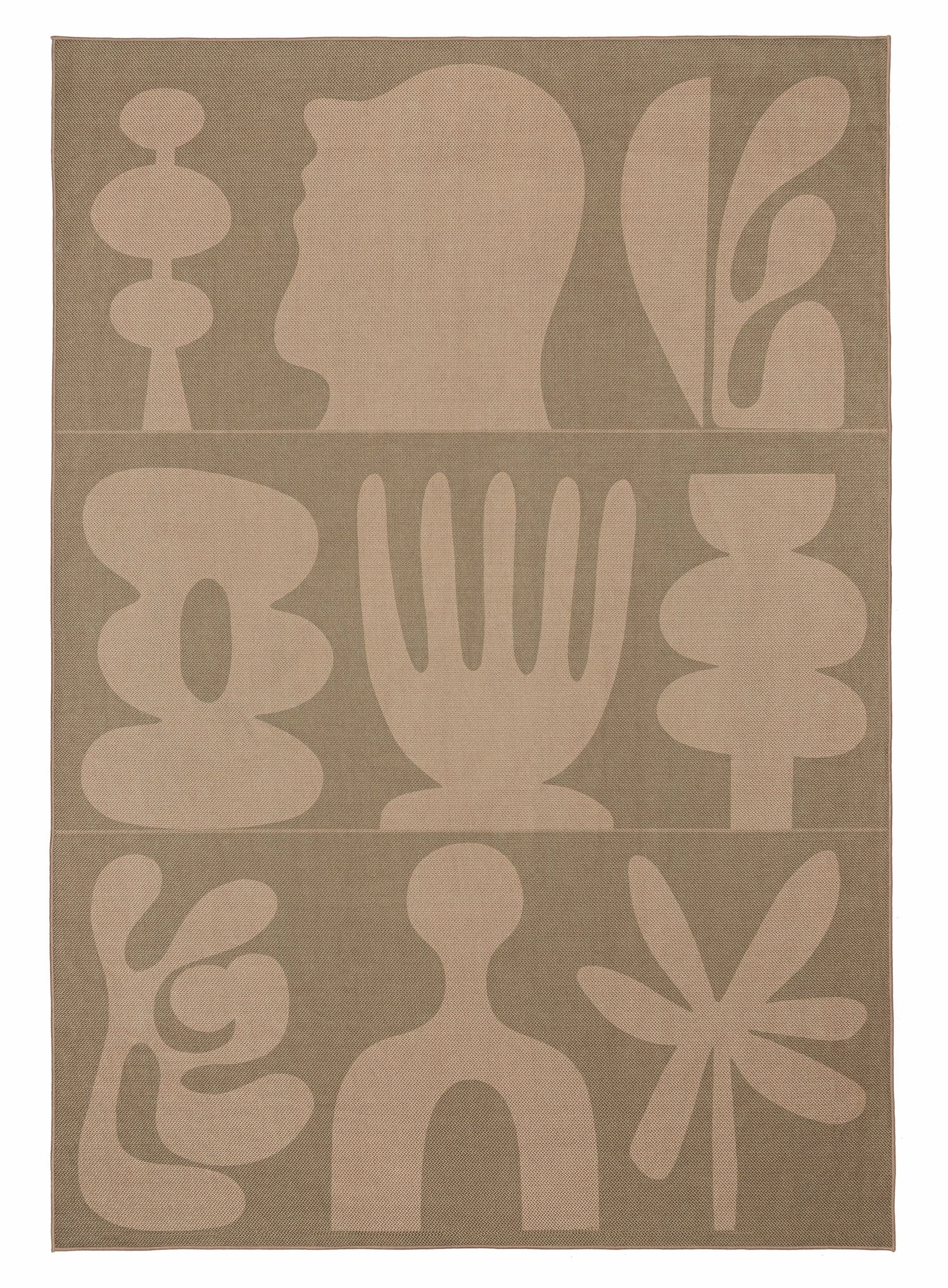 Aswati Brown Graphic Indoor Outdoor Washable Rug *NO RETURNS UNLESS FAULTYmodern color block patchwork rug