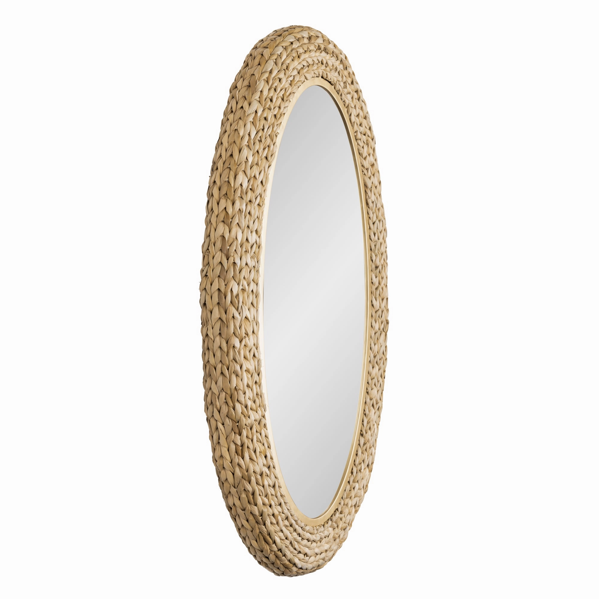 Athena 457MI24FGN 22x40 Oval Wall Mirror - Natural Seagrass