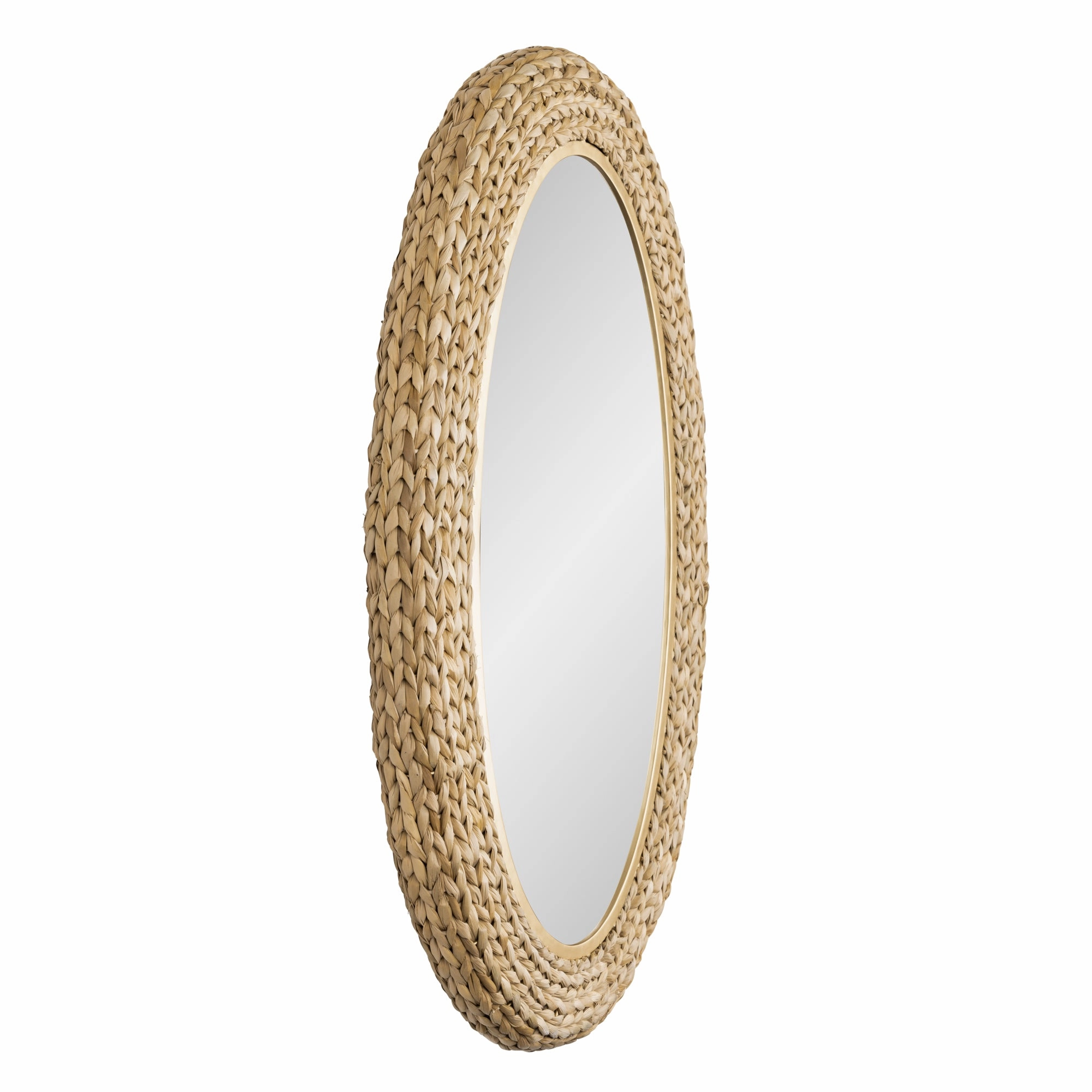 Athena 457MI24FGN 22x40 Oval Wall Mirror - Natural Seagrass
