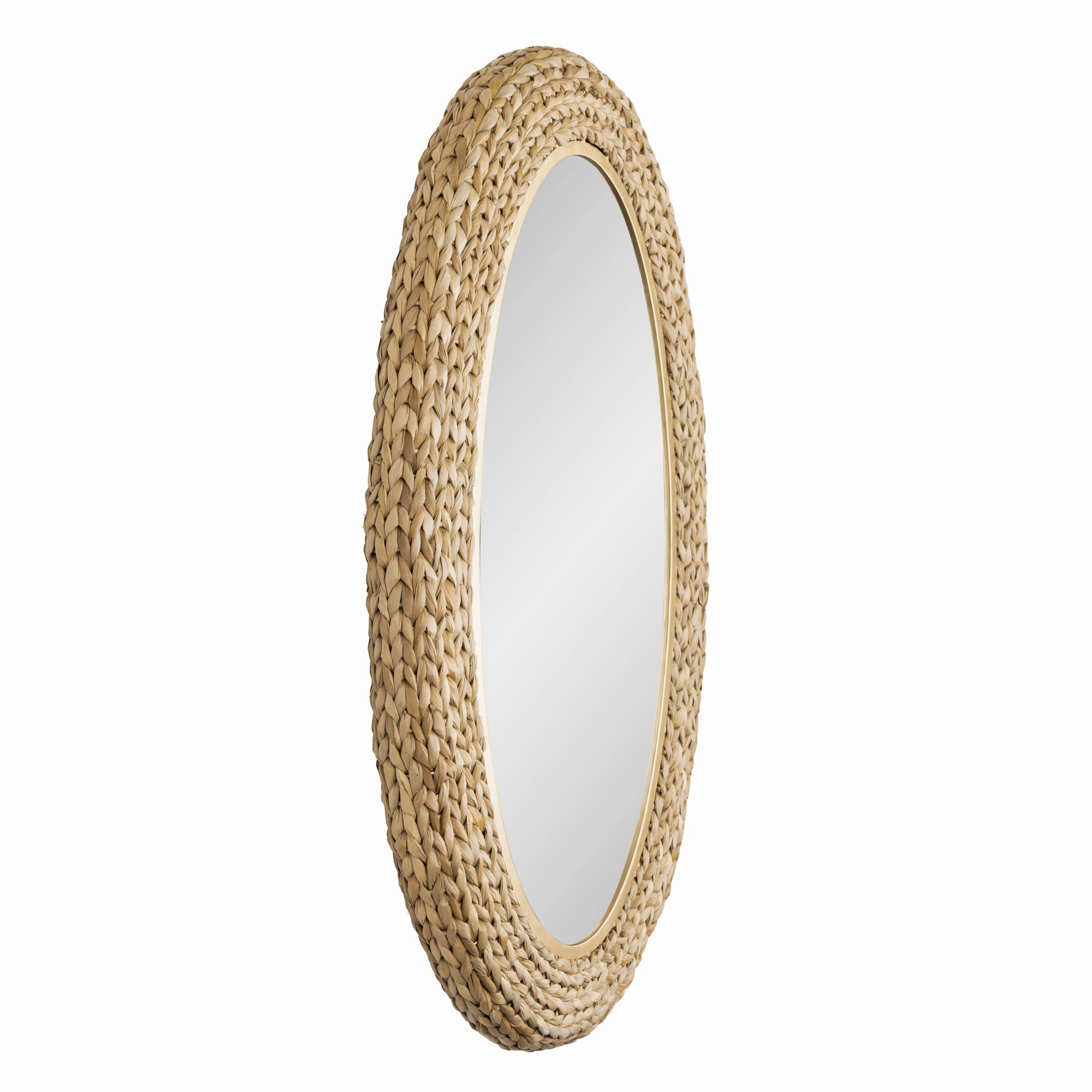 Athena 457MI24FGN 22x40 Oval Wall Mirror - Natural Seagrass