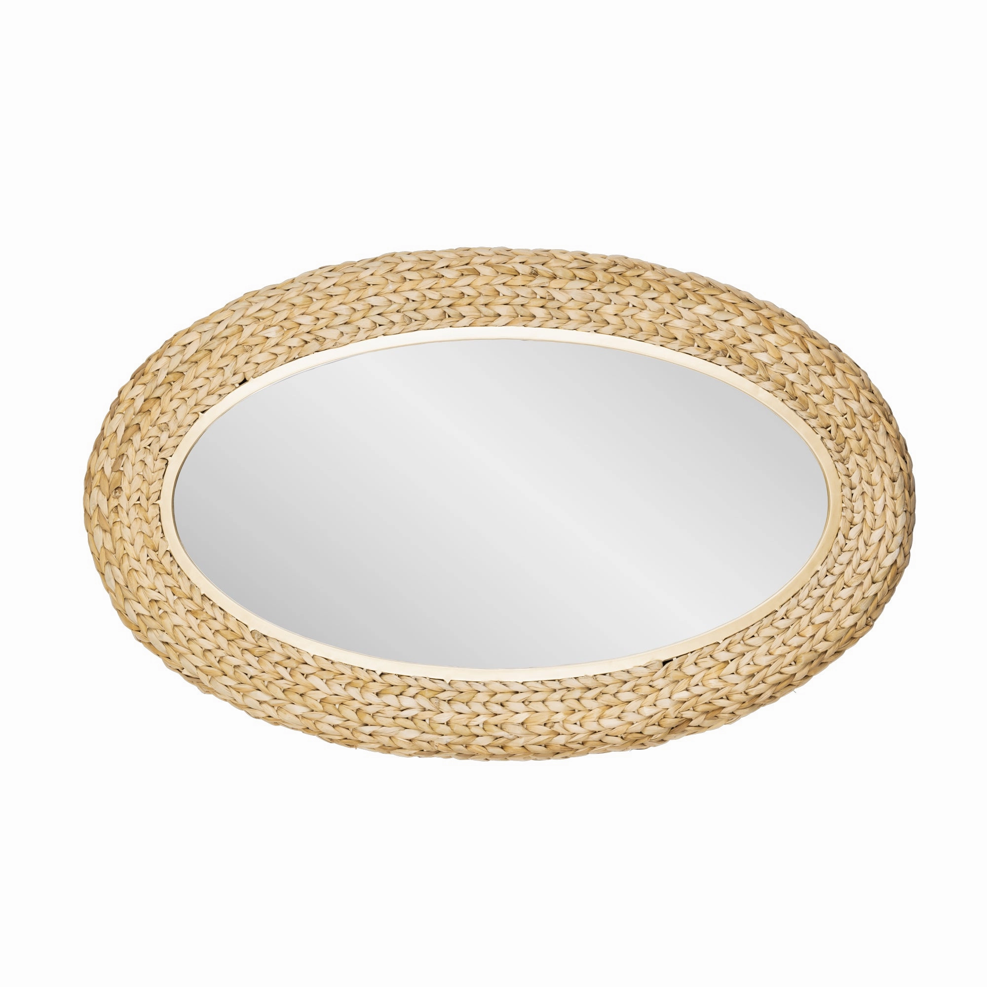 Athena 457MI24FGN 22x40 Oval Wall Mirror - Natural Seagrass