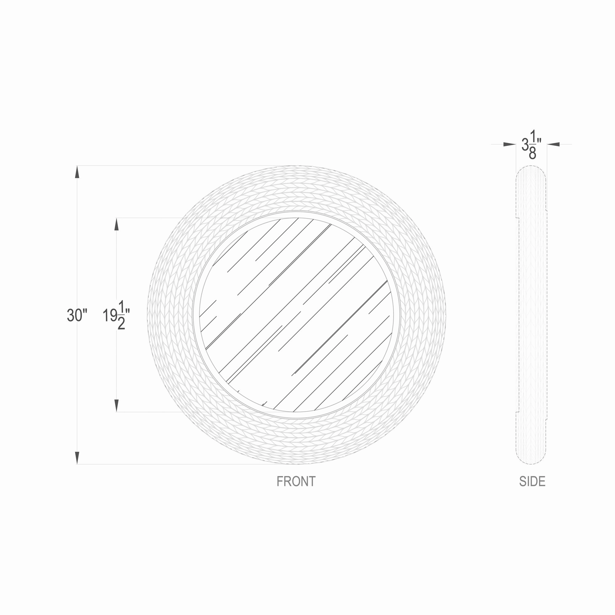 Athena 457MI30FGN 30-Inch Round Wall Mirror - Natural Seagrass