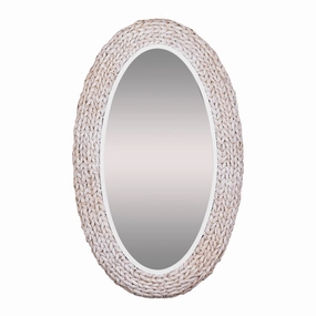 Athena in Whitewash 457MI24MWW 24x40 Oval Wall Mirror - Matte White/Whitewash Seagrasswall mounted decorative mirror,full length dressing mirror