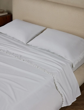 Audrey Ruffle Cotton Percale Sheet Set by Pom Pom at Homebedding sets ,throw blankets 