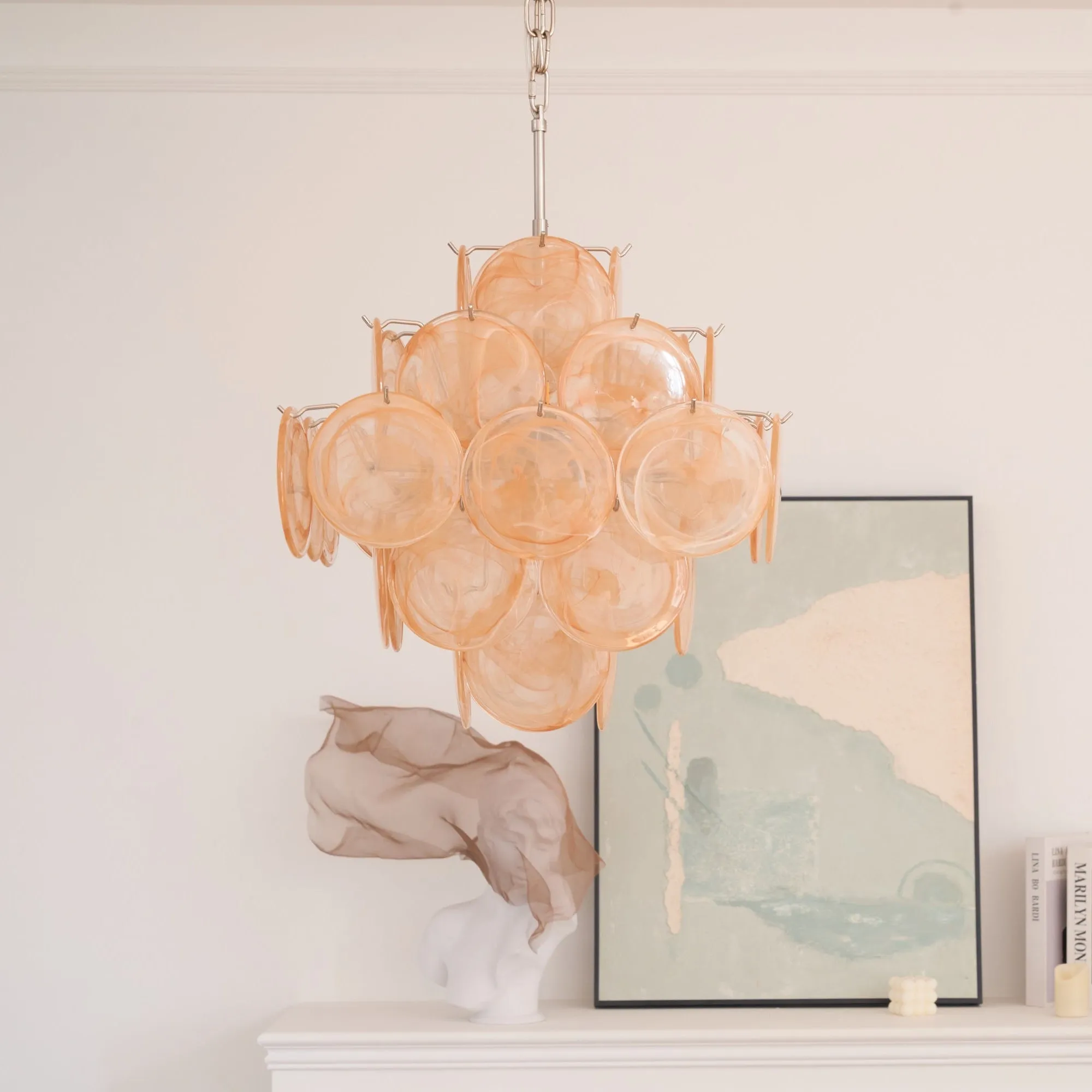 Aurelia Apricot Murano Glass Chandelier