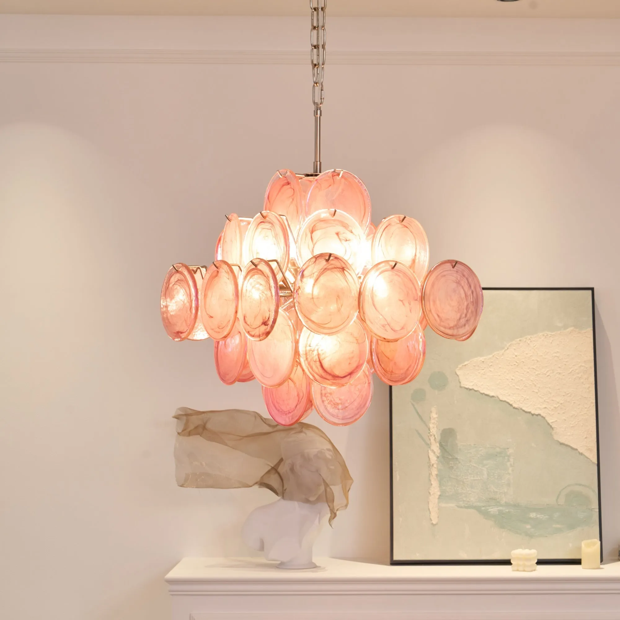Aurelia Pink Murano Glass Chandelier