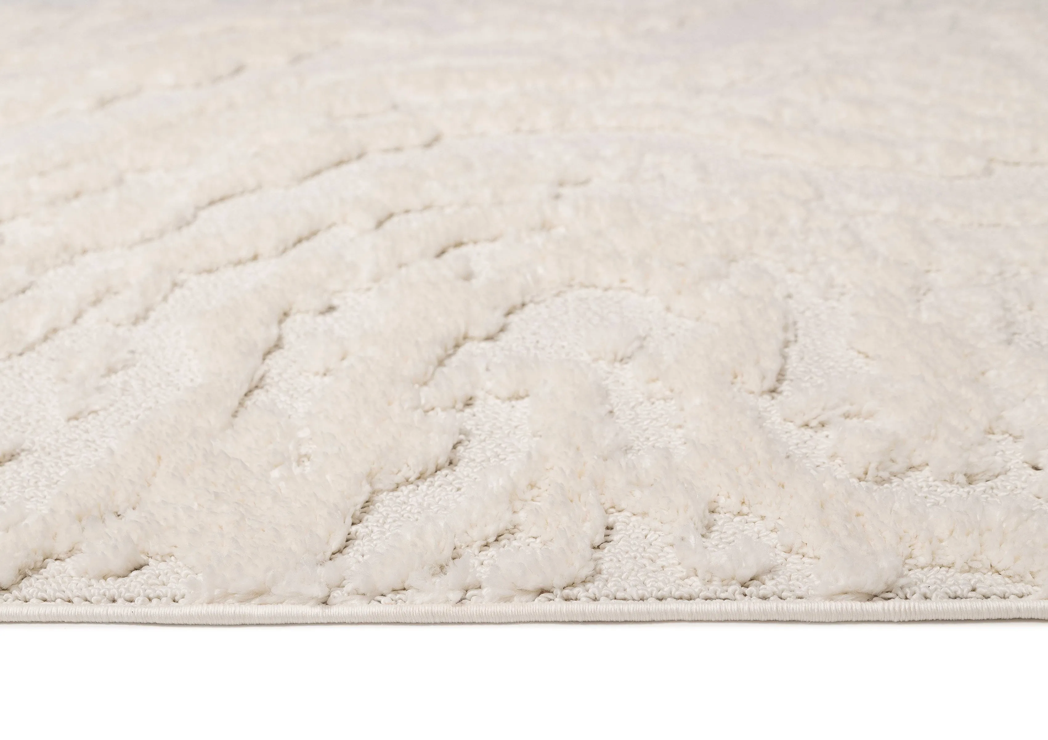 Aurora Ivory Cream Abstract Textured Rug