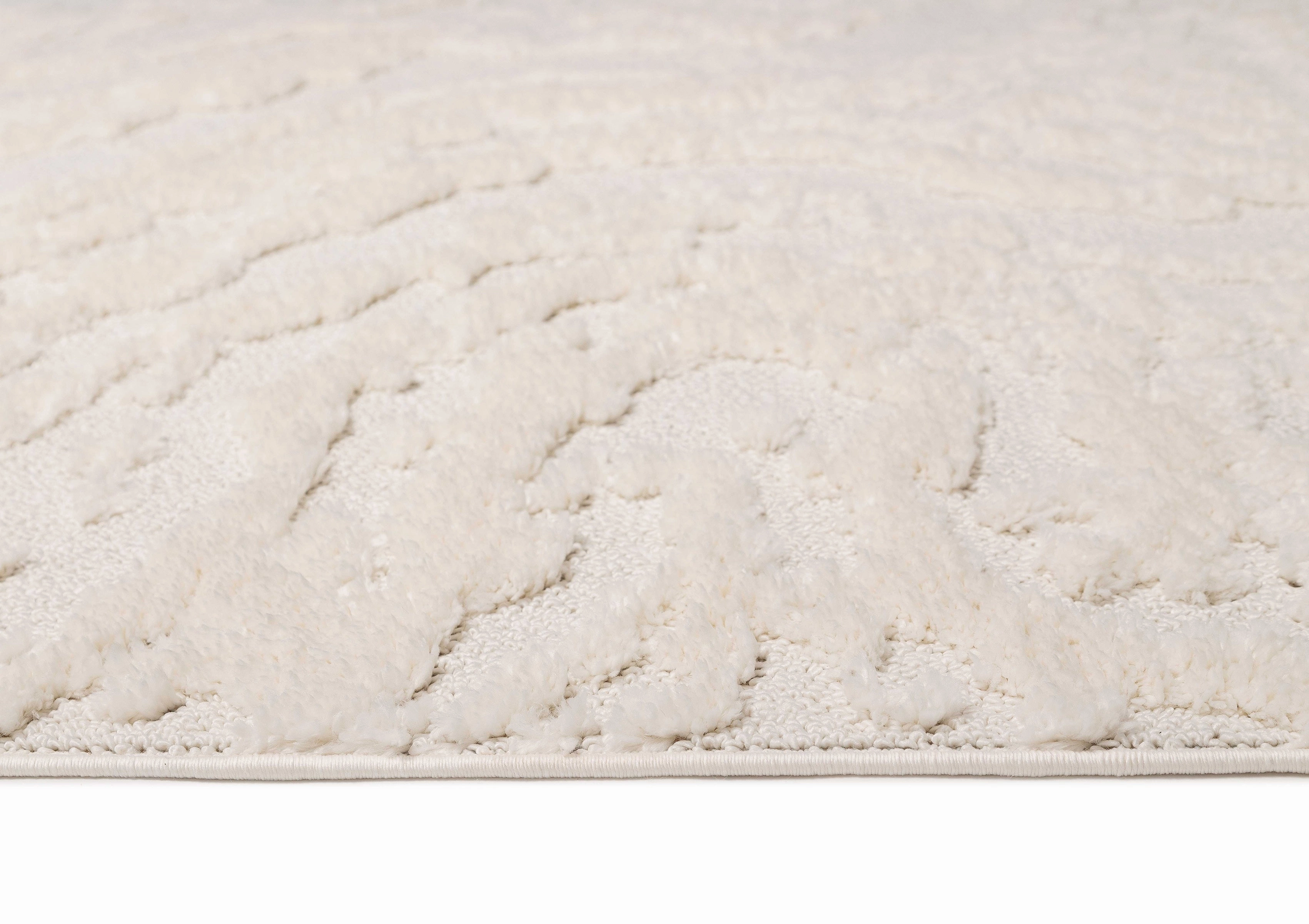 Aurora Ivory Cream Abstract Textured Rug