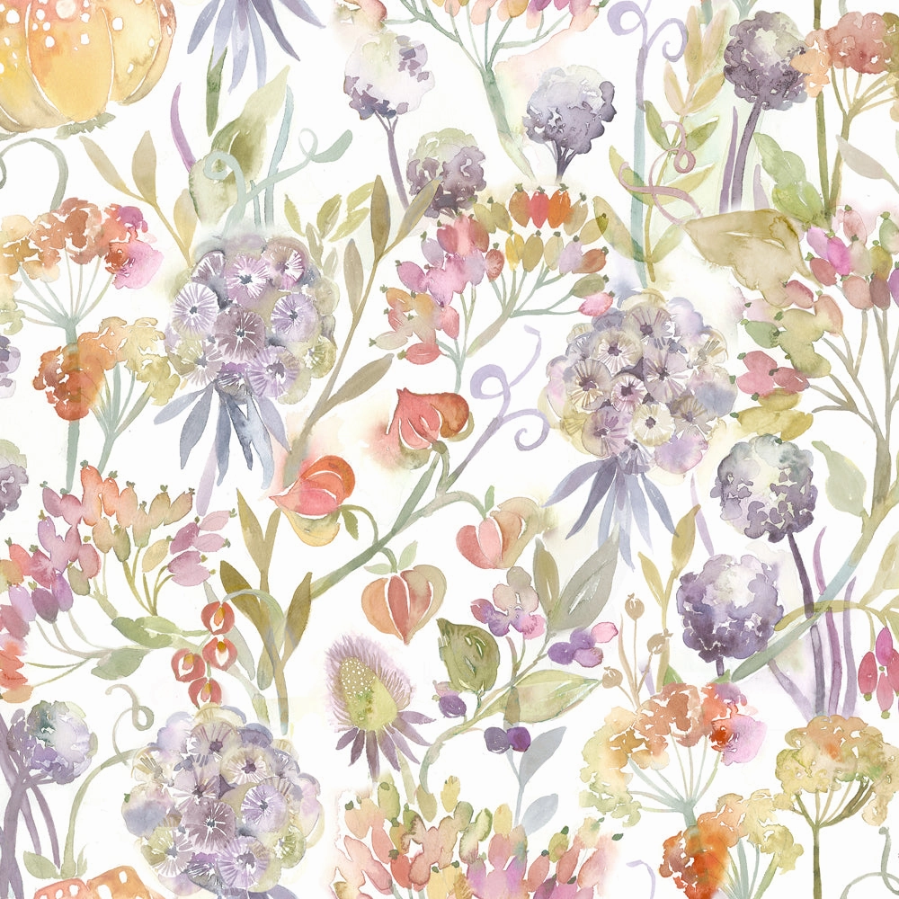 Autumn Floral Printed Linen Made to Measure Roman Blinds Natural