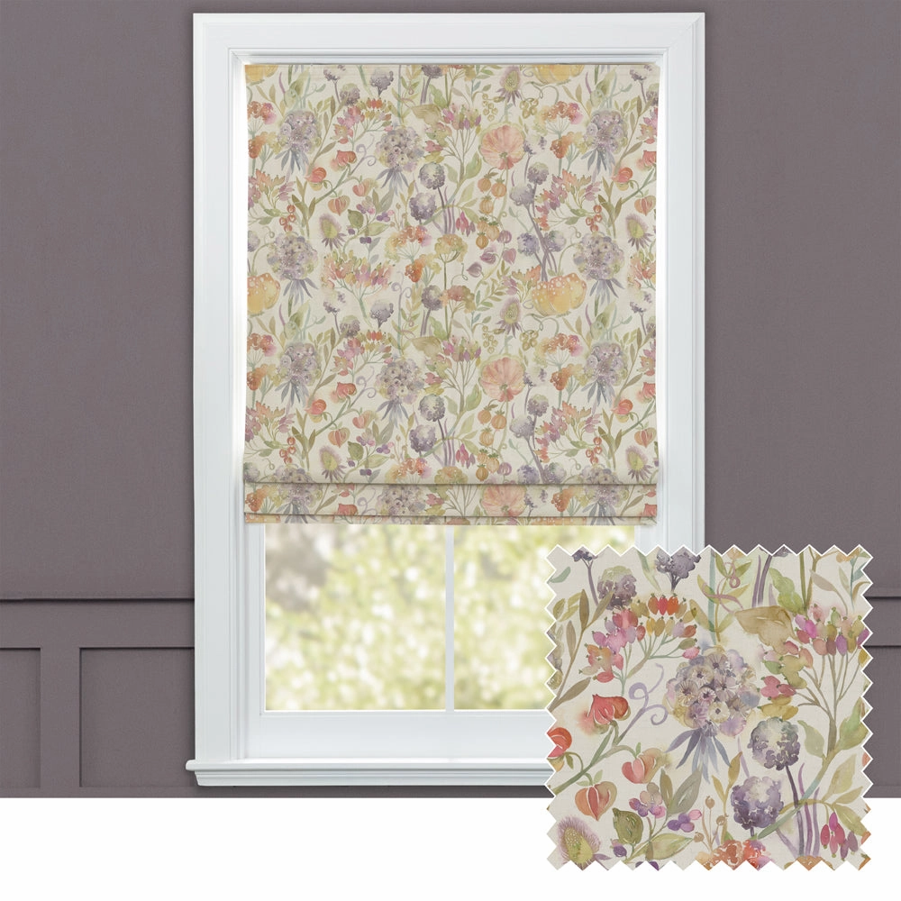Autumn Floral Printed Linen Made to Measure Roman Blinds Naturalbedding sets ,throw blankets 