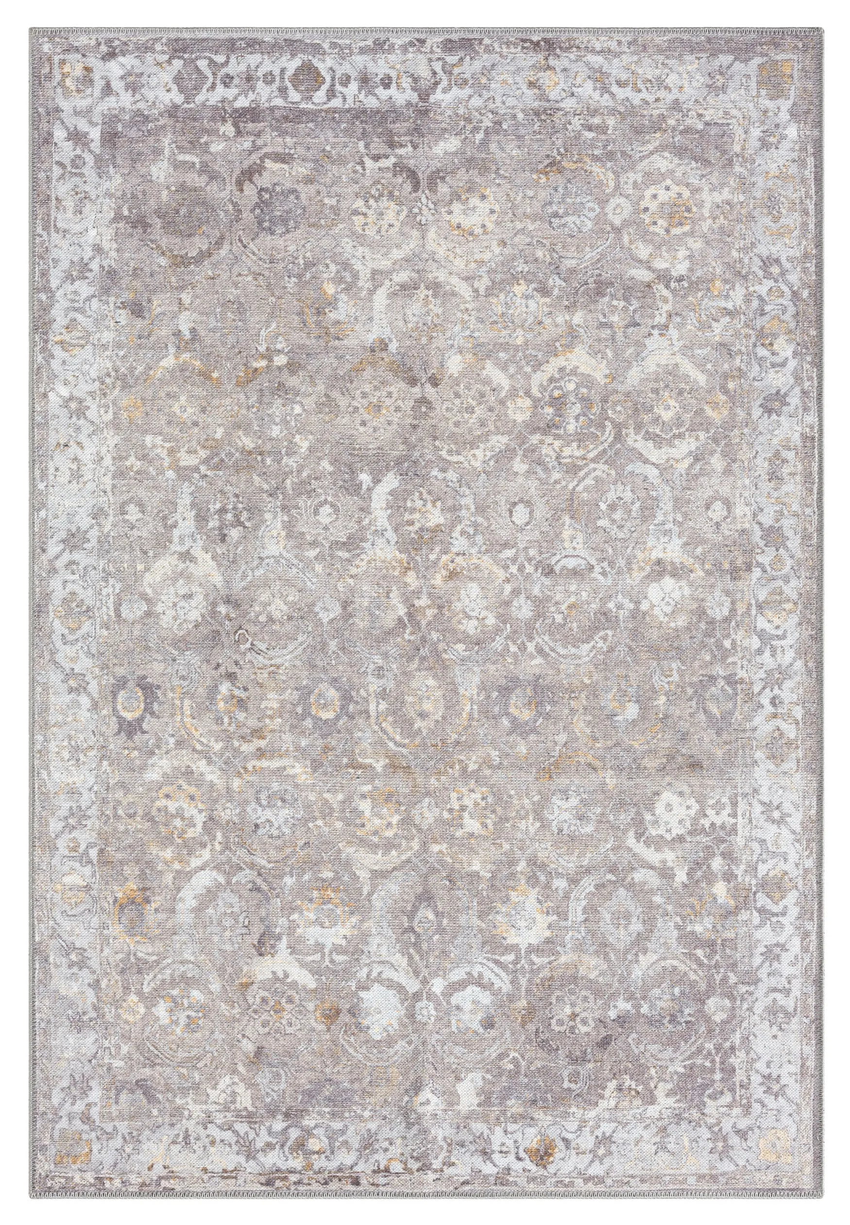 Ava Grey and Gold Traditional Distressed Washable Rug *NO RETURNS UNLESS FAULTYmodern color block patchwork rug
