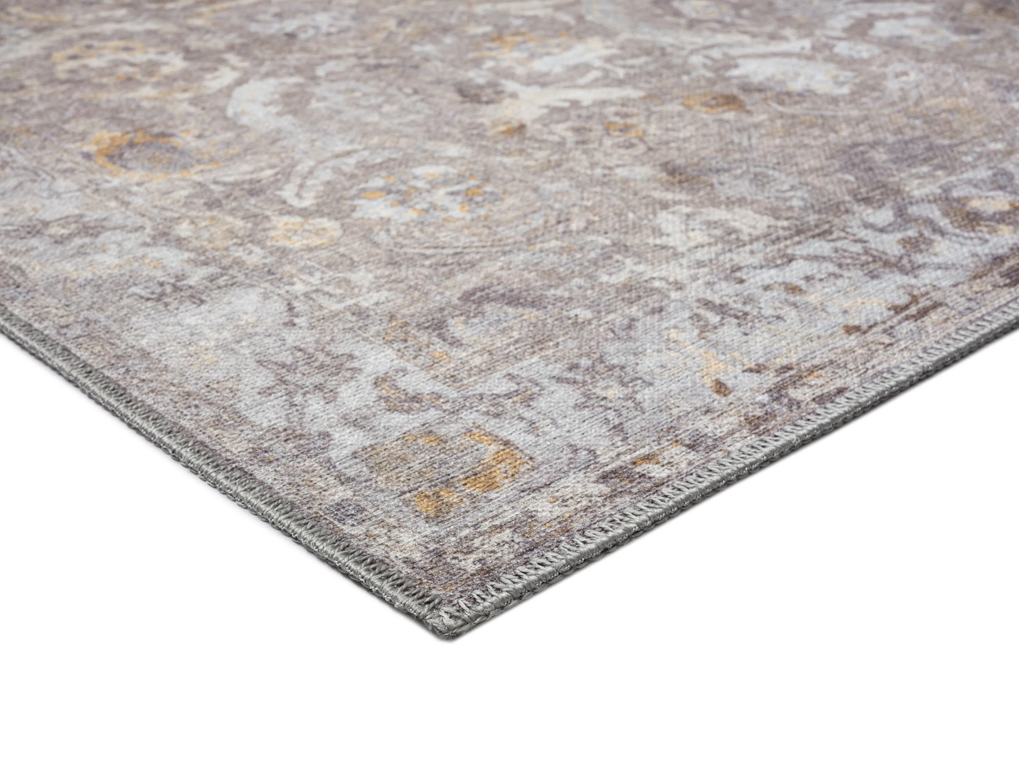 Ava Grey and Gold Traditional Distressed Washable Runner Rug *NO RETURNS UNLESS FAULTY