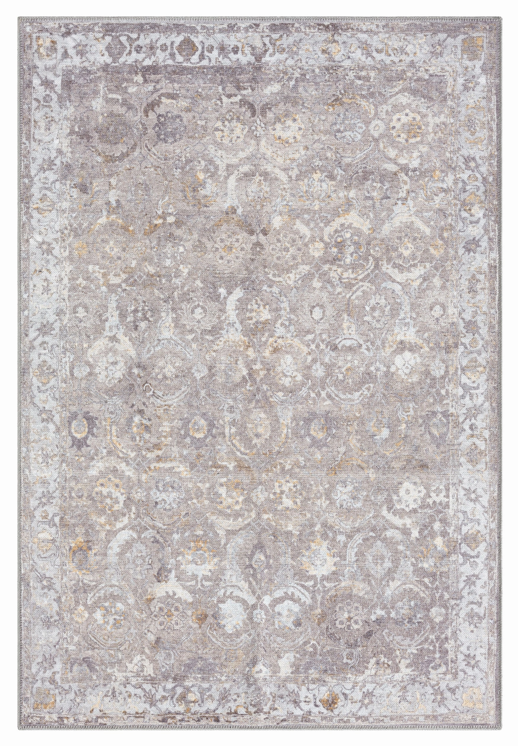 Ava Grey and Gold Traditional Distressed Washable Rug *NO RETURNS UNLESS FAULTYmodern color block patchwork rug