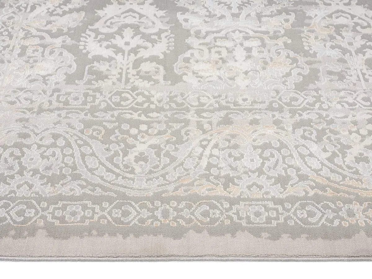 Aylin Cream Ivory And Grey Traditional Floral Rug *NO RETURNS UNLESS FAULTY