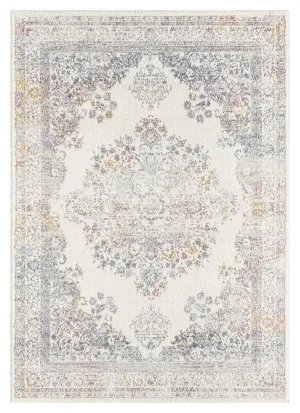Aysha Pink Yellow and Grey Traditional Medallion Rugmodern color block patchwork rug