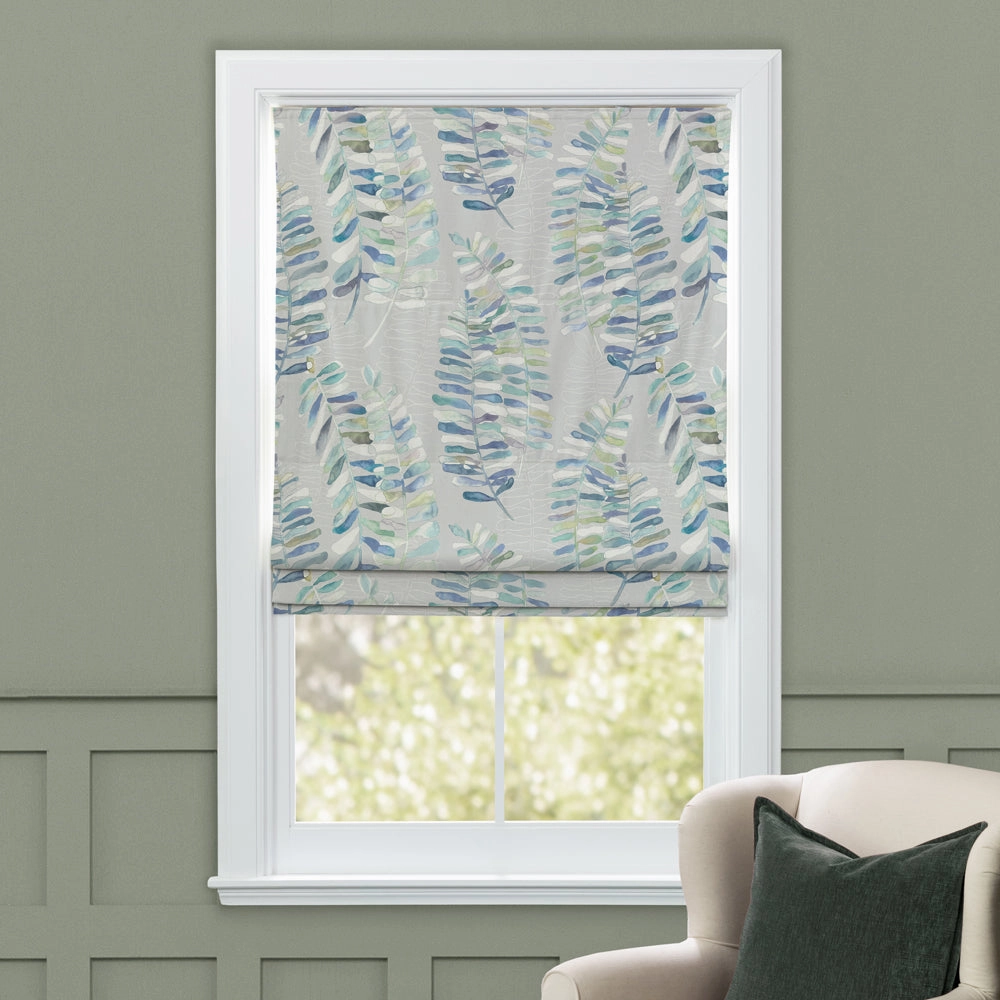 Azolla Printed Cotton Made to Measure Roman Blinds Capri