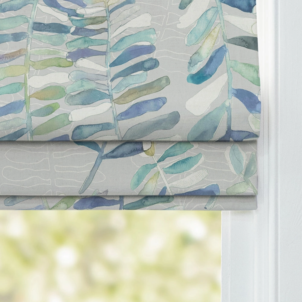 Azolla Printed Cotton Made to Measure Roman Blinds Capri