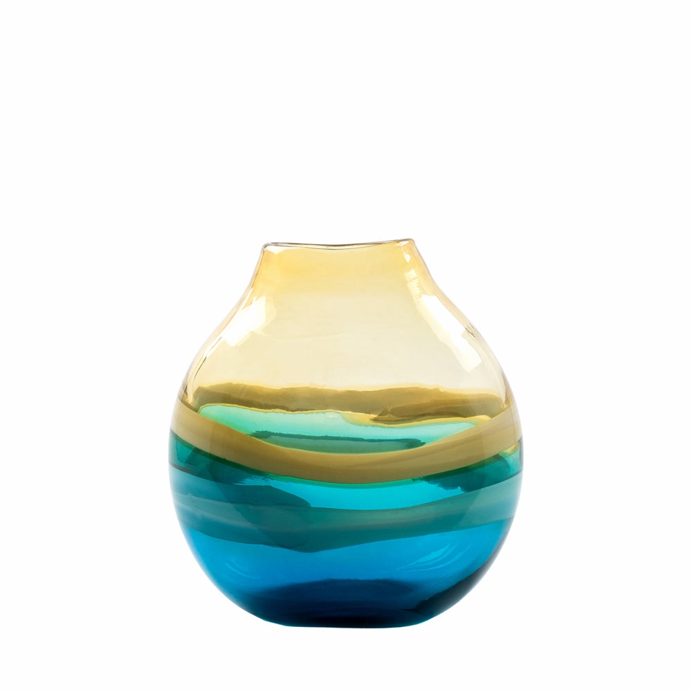 Balin Hand-Blown Vase Aqua