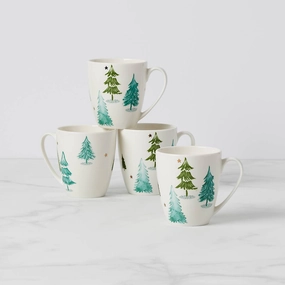 Balsam Lane Mugs - Set of 4glass cups ,personalized mugs 