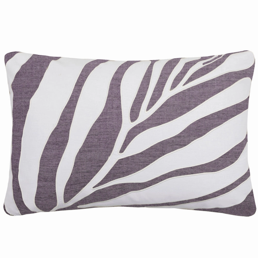 Bamboo Embroidered Feather Cushion Lavender