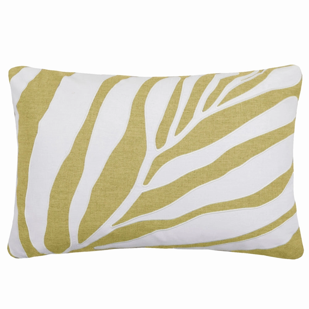 Bamboo Embroidered Feather Cushion Mustard