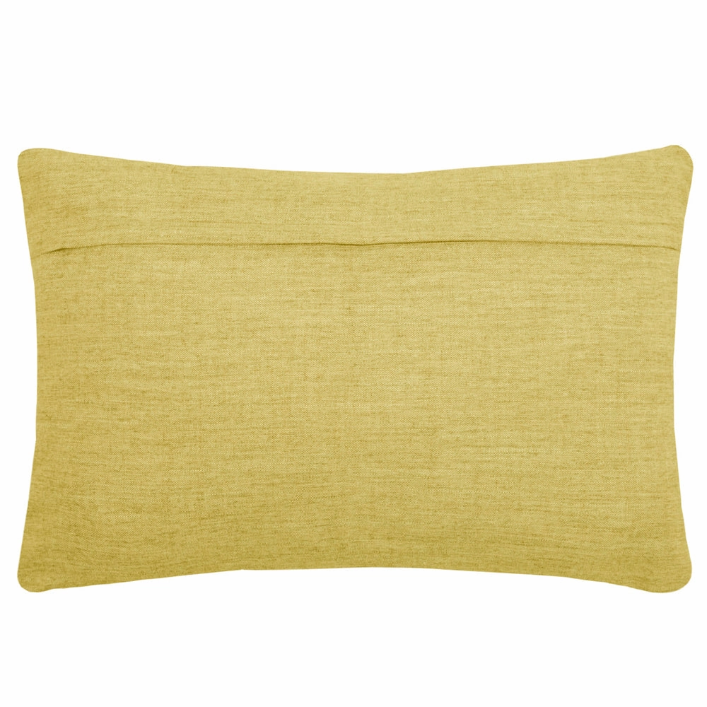 Bamboo Embroidered Feather Cushion Mustard