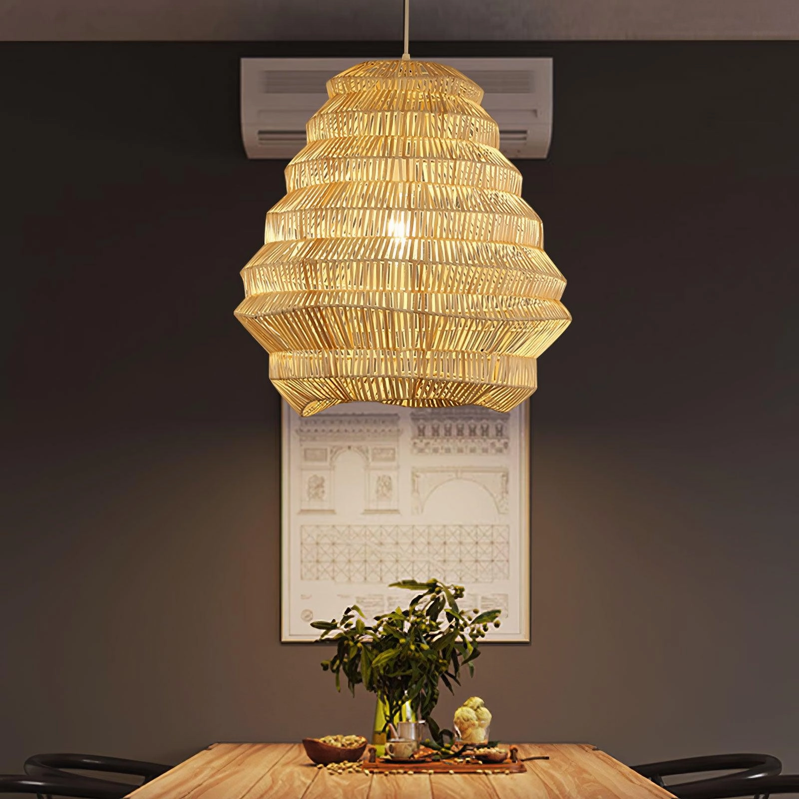 Bamboo Spiral Pendant Lamp