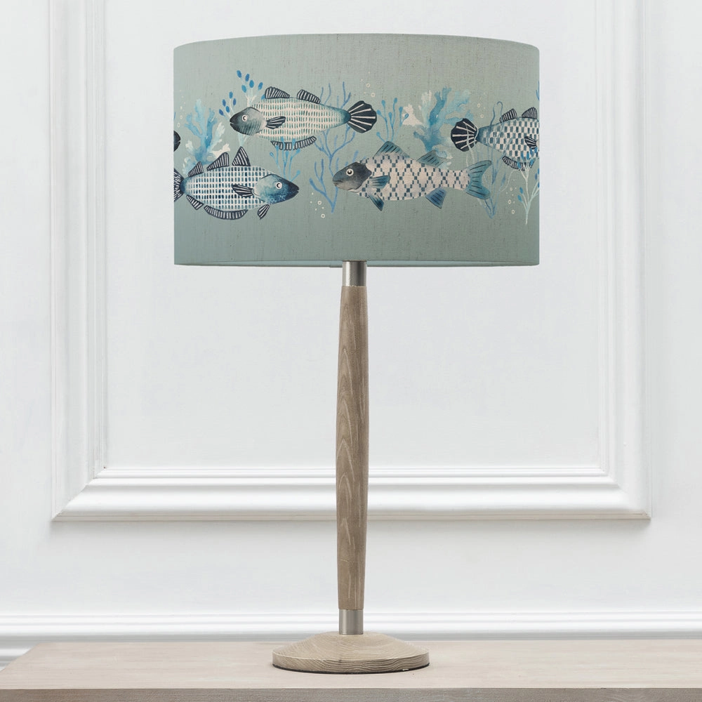 Barbeau Eva & Solensis Complete Table Lamp Grey/Seafoam