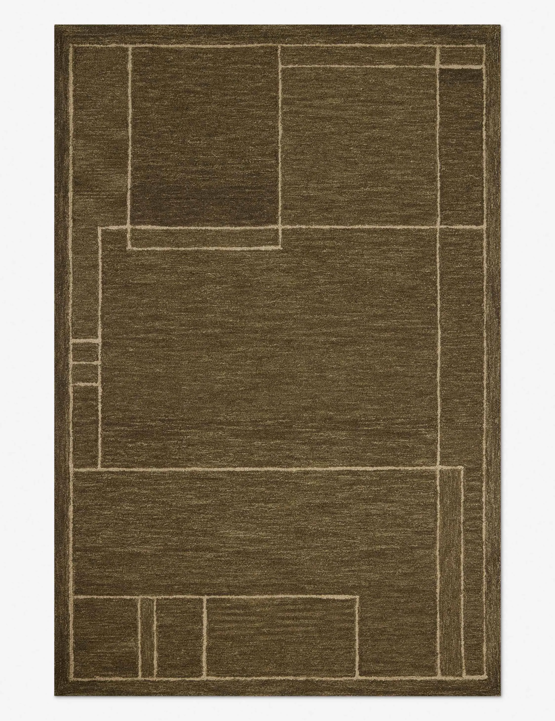 Barrow Hand-Tufted Wool-Blend Rug by Jeremiah Brent x Loloimodern color block patchwork rug