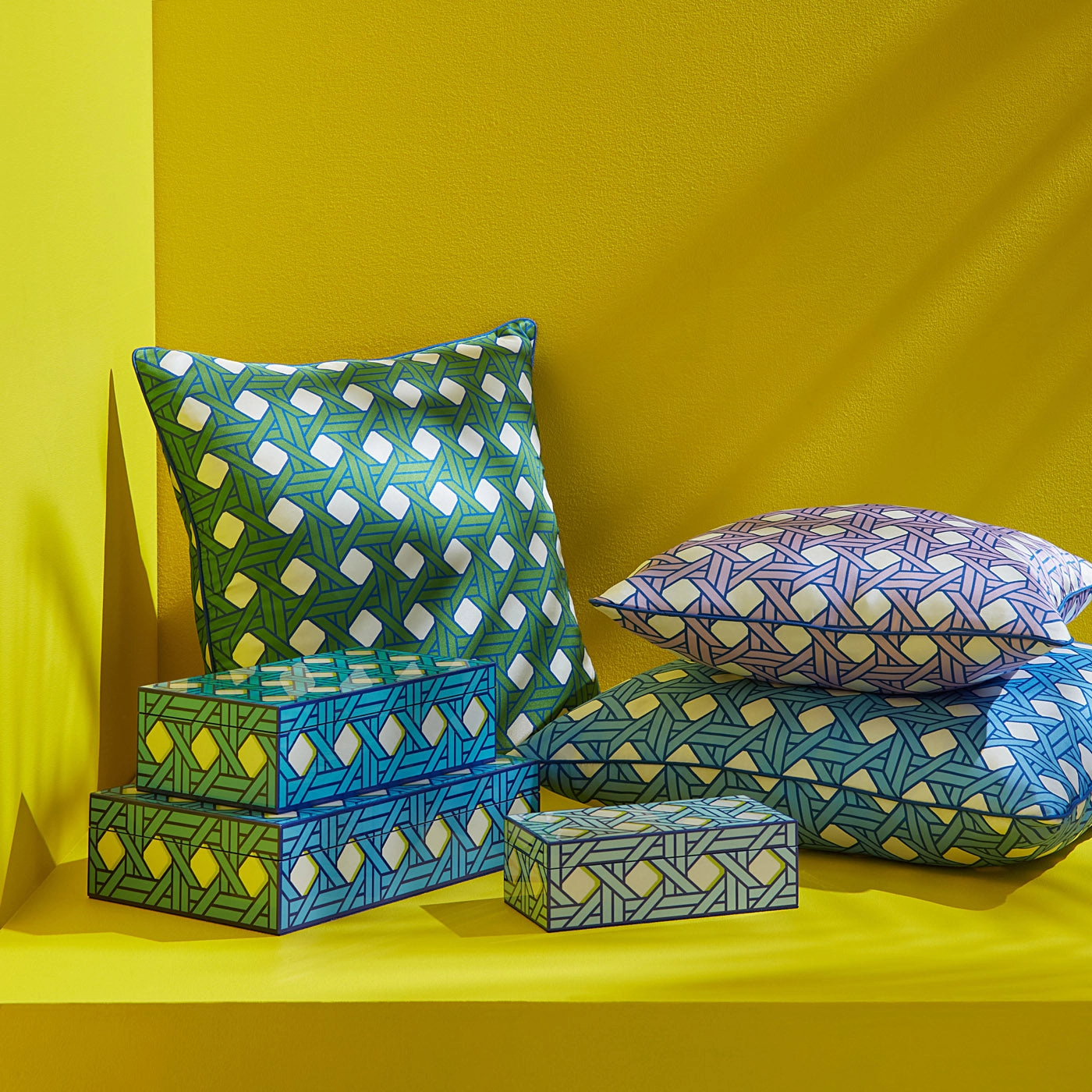 Basketweave Blue Pillow
