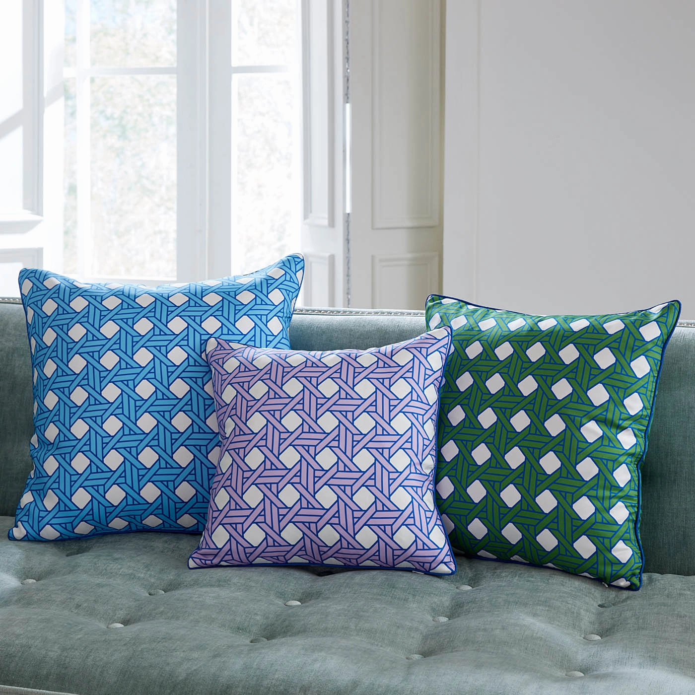 Basketweave Blue Pillow