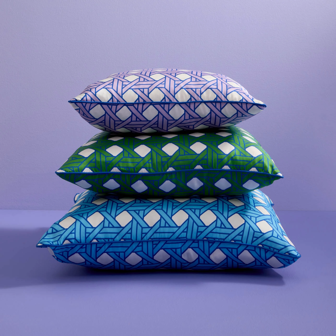 Basketweave Blue Pillow