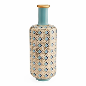 Basketweave Tall Bottle Vasehandmade ceramic dinnerware set
