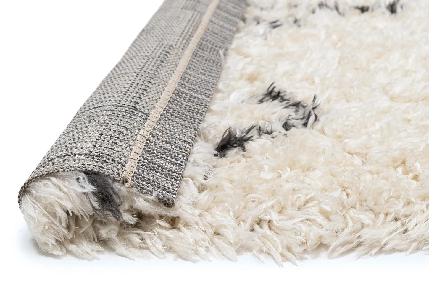 Batola Cream & Black Tribal Shag Rug *NO RETURNS UNLESS FAULTY