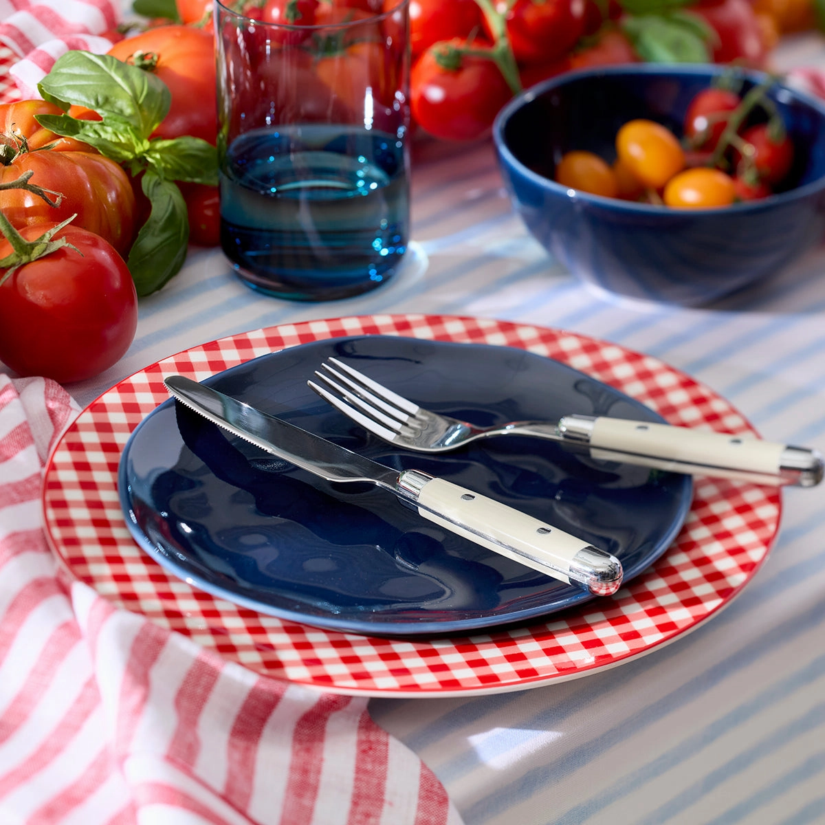 Bay Colors Blue Accent Plates - Set of 4