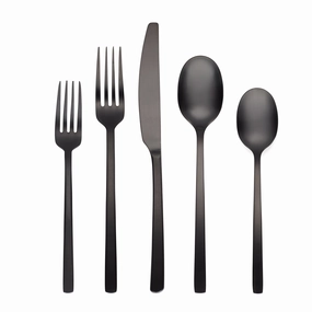 Beacon Black Satin 45 Piece Flatware Seteco-friendly bamboo fiber tableware set 