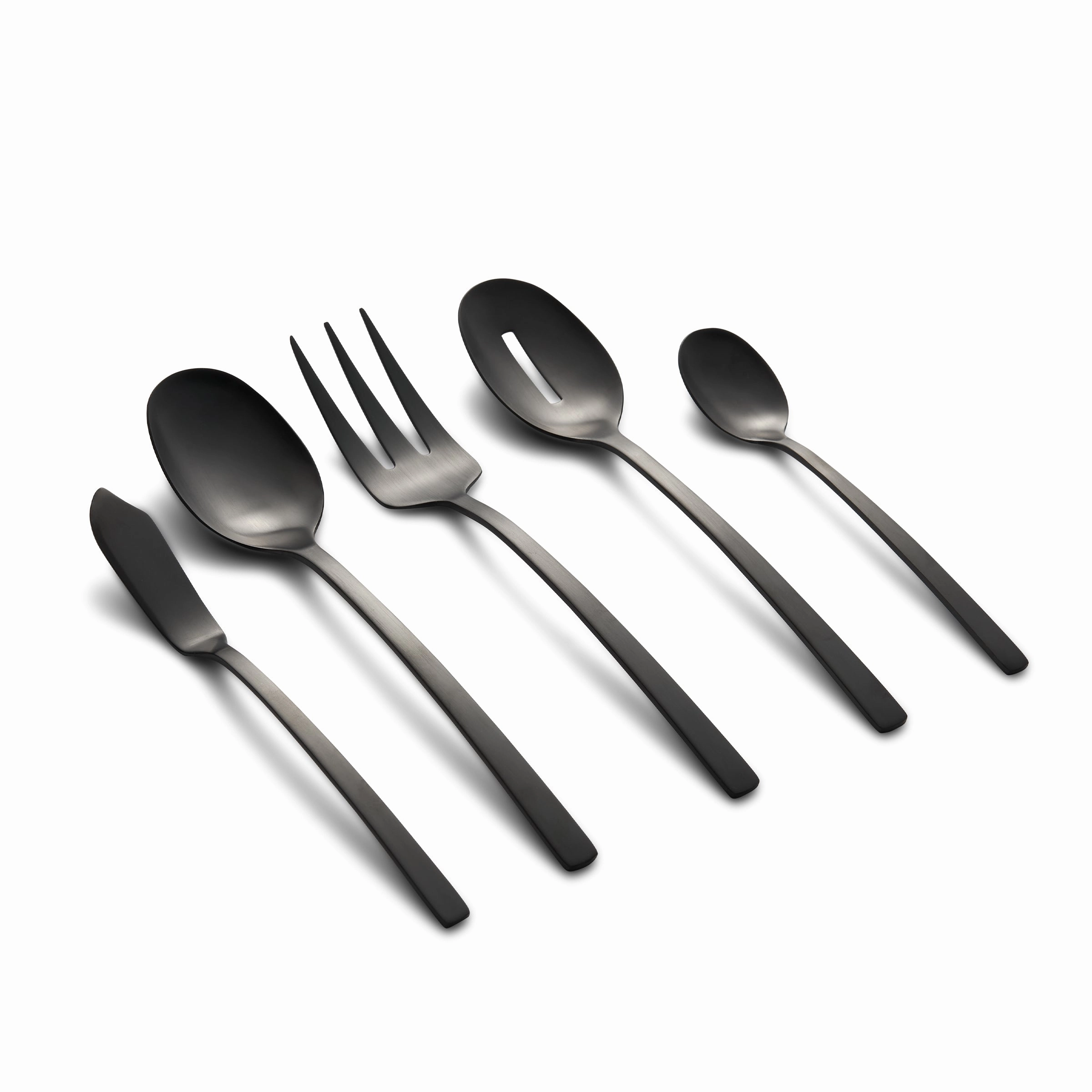 Beacon Black Satin 45 Piece Flatware Set