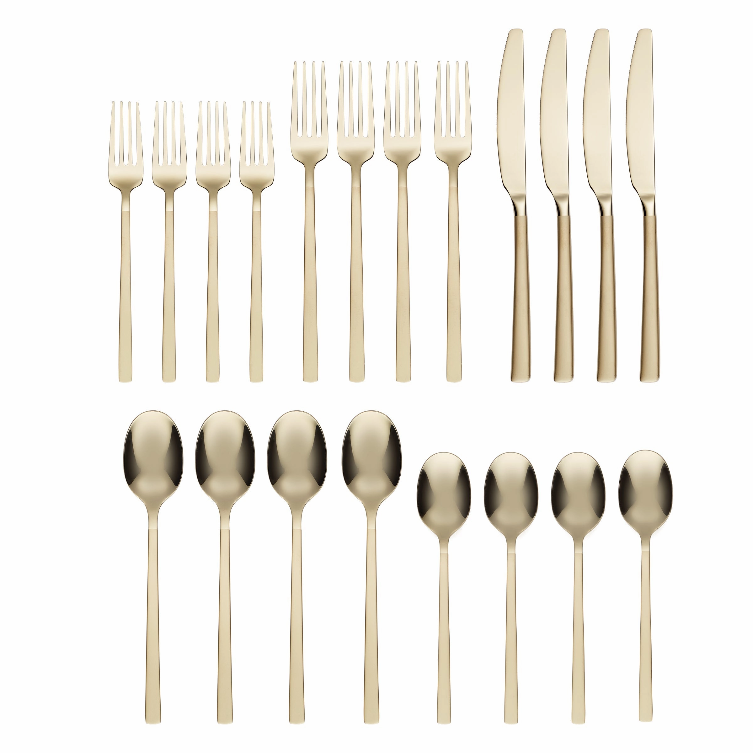 Beacon Champagne Sand Mirror 20 Piece Flatware Set