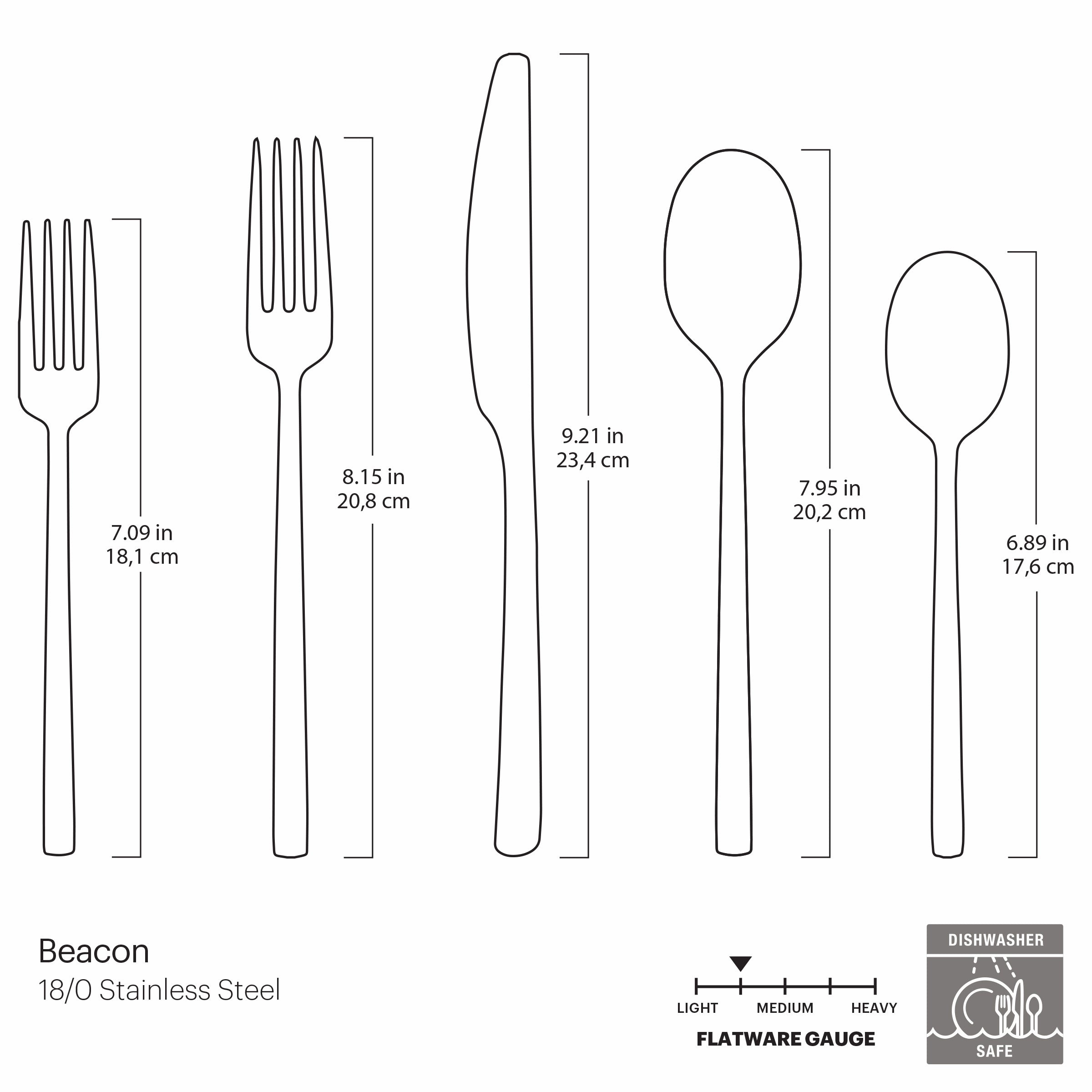 Beacon Champagne Satin 20 Piece Flatware Set