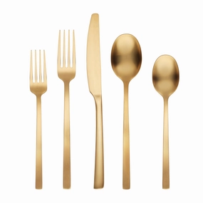 Beacon Gold Satin 20 Piece Flatware Seteco-friendly bamboo fiber tableware set 