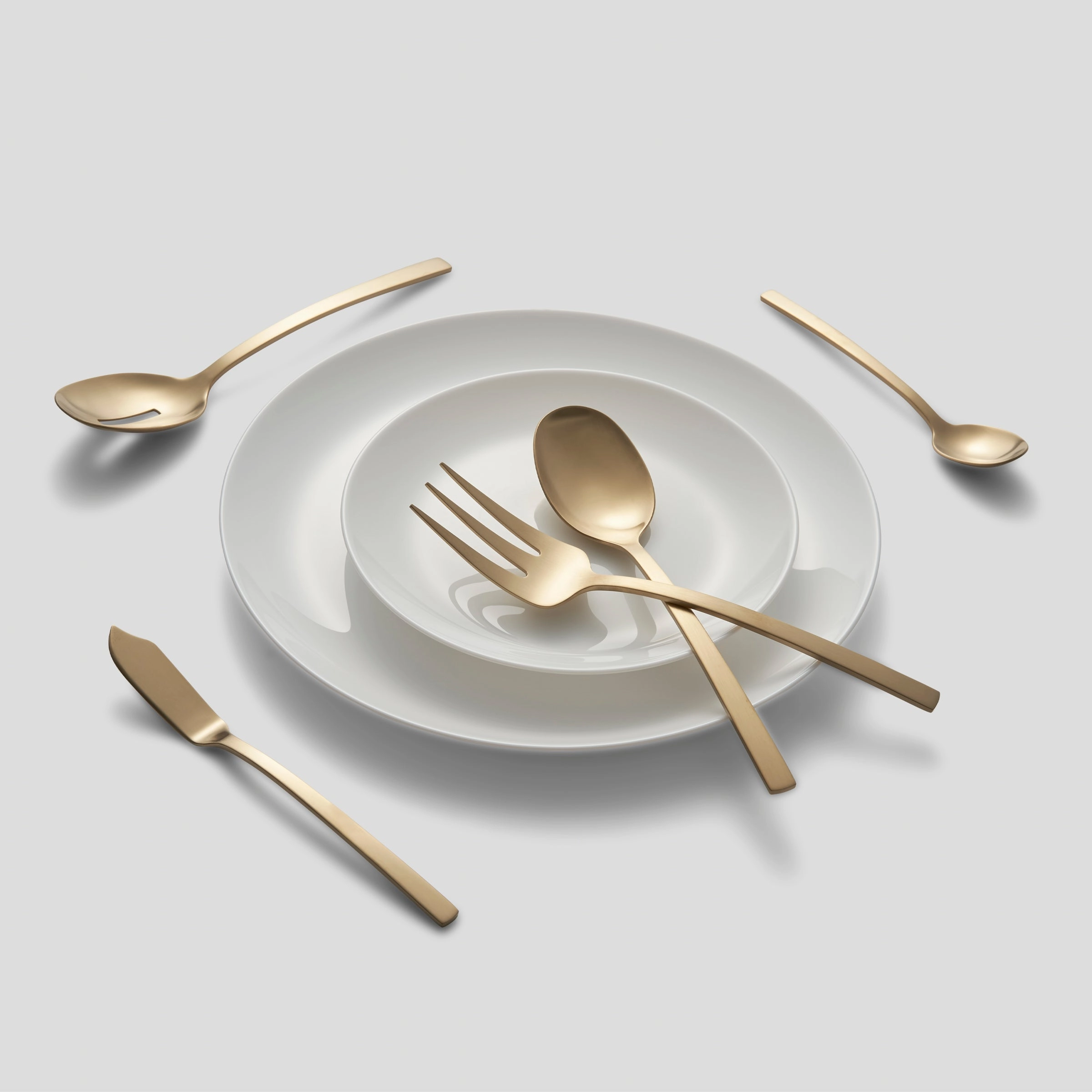 Beacon Gold Satin 45 Piece Flatware Set