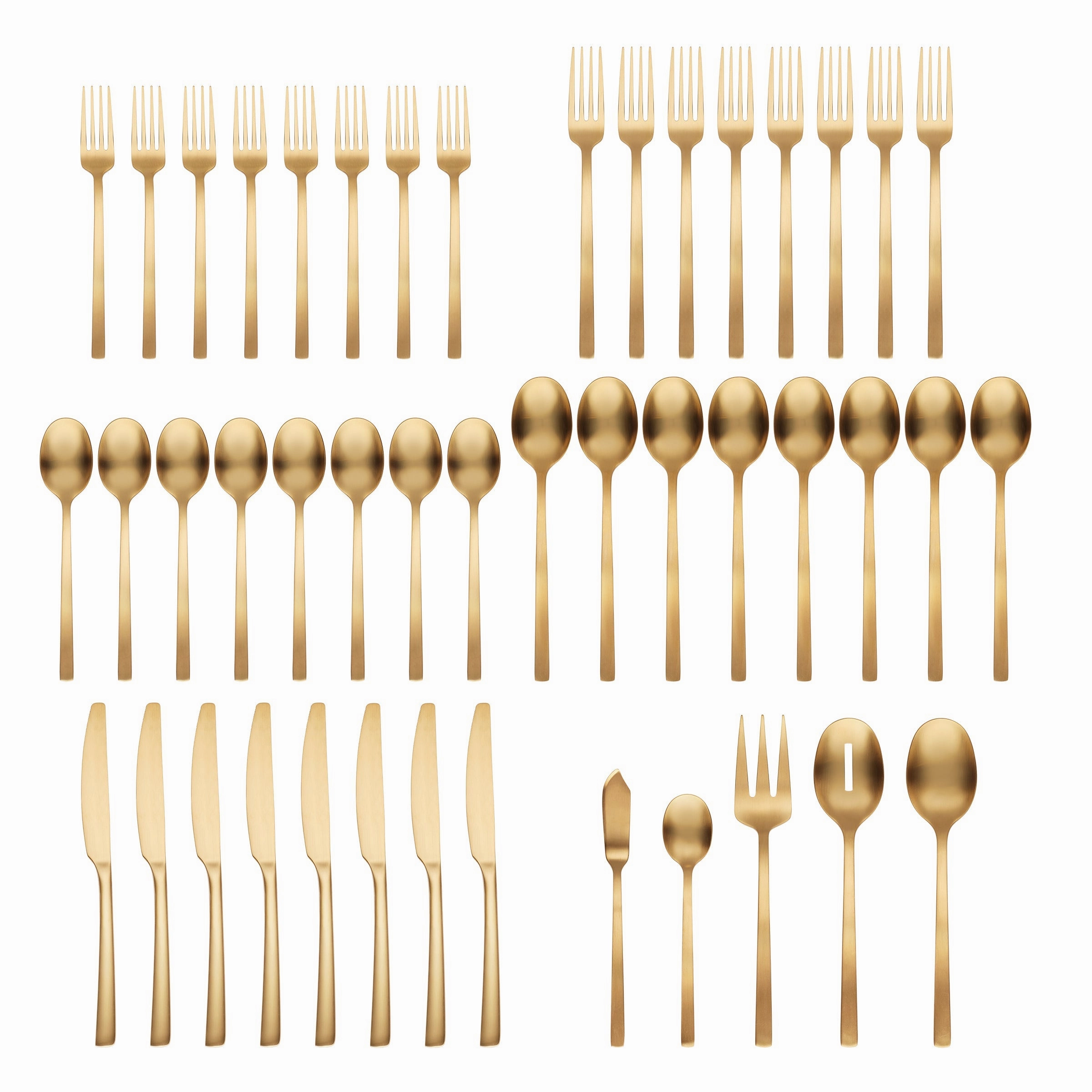 Beacon Gold Satin 45 Piece Flatware Set
