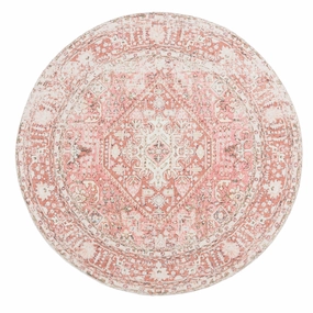 Beatrice Peach Transitional Washable Round Rugmodern color block patchwork rug