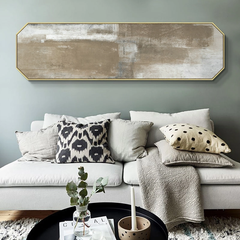 Beige Abstract Wall Art With Frame