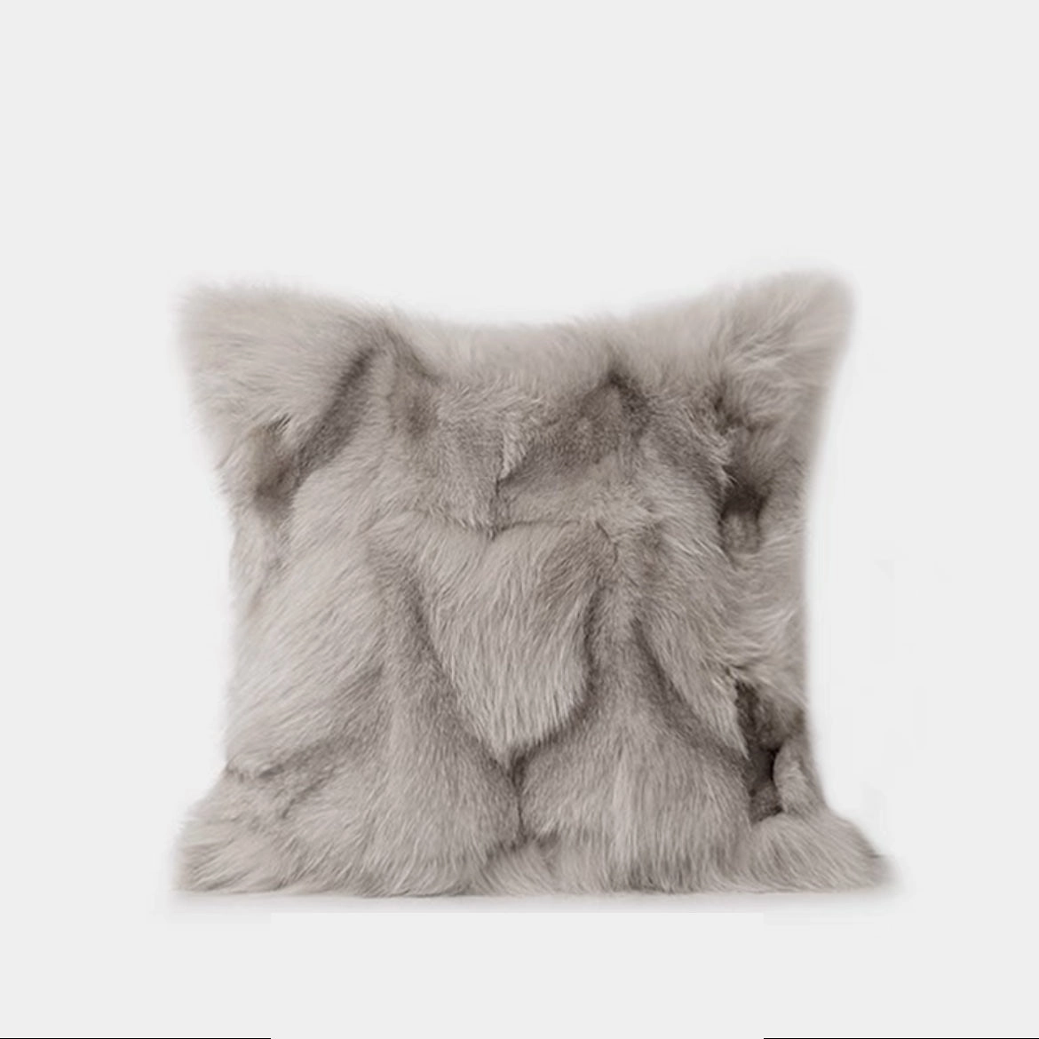 Beige Fox Fur Cushion Set