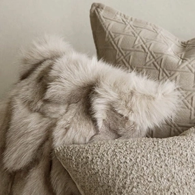 Beige Fox Fur Cushion Sethome decoration ,modern home decor 